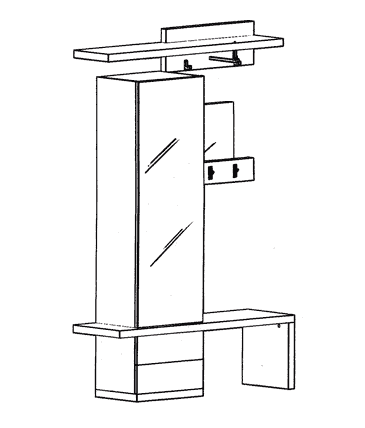 Cade Garderoben Set 1 - Basalt