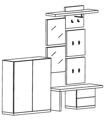 Cade Garderoben Set 3 - Basalt