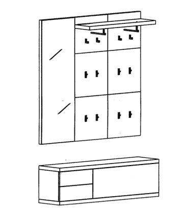 Cade Garderoben Set 6 - Basalt