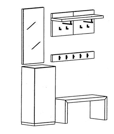 Cade Garderoben Set 9 - Basalt